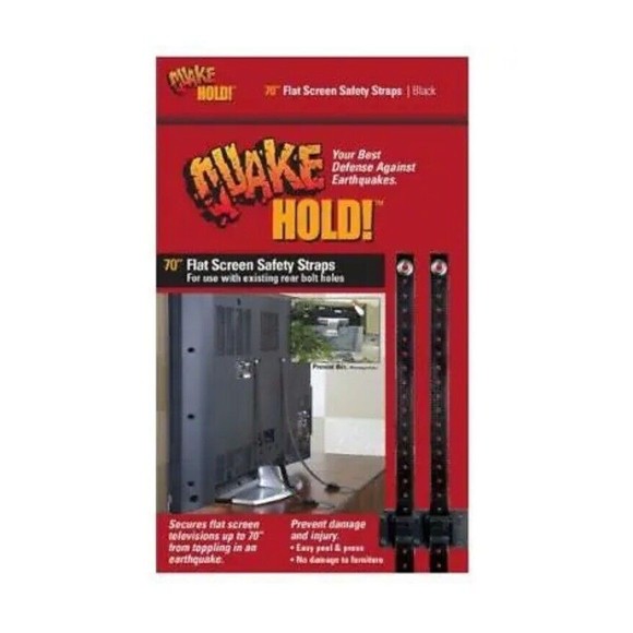 QuakeHold! 4516 Flat Screen TV Monitor Safety Straps Secures TV from Falling NEW - Picture 1 of 3